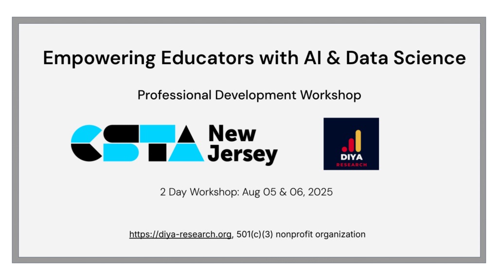 CSTA NJ CSPD Week: AI & Data Science for Educators workshop